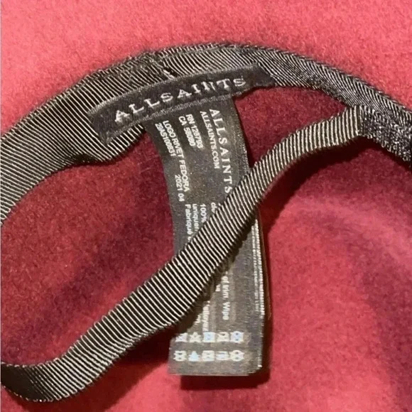 ALL SAINTS Designer Women’s Wool Logo Rivet Lux Fedora Wide Brim Hat - Picture 13 of 15